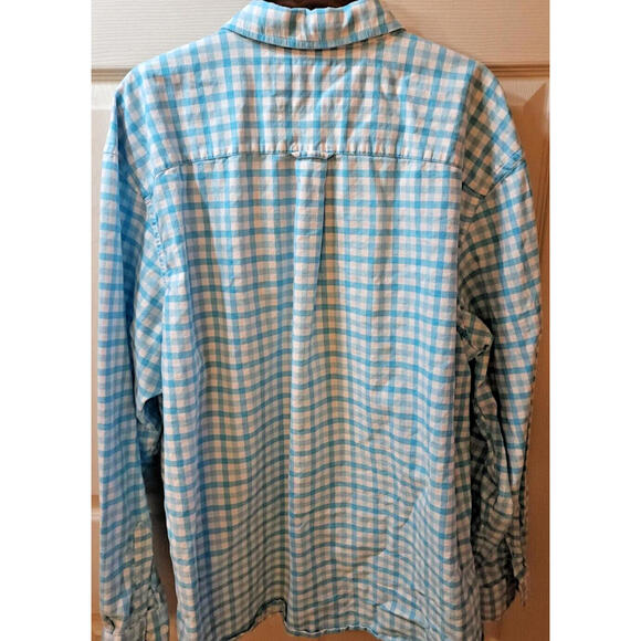 Saddlebred Shirt Mens XXL Blue Plaid Cotton Button Down Collar Long Sleeve - Picture 4 of 4